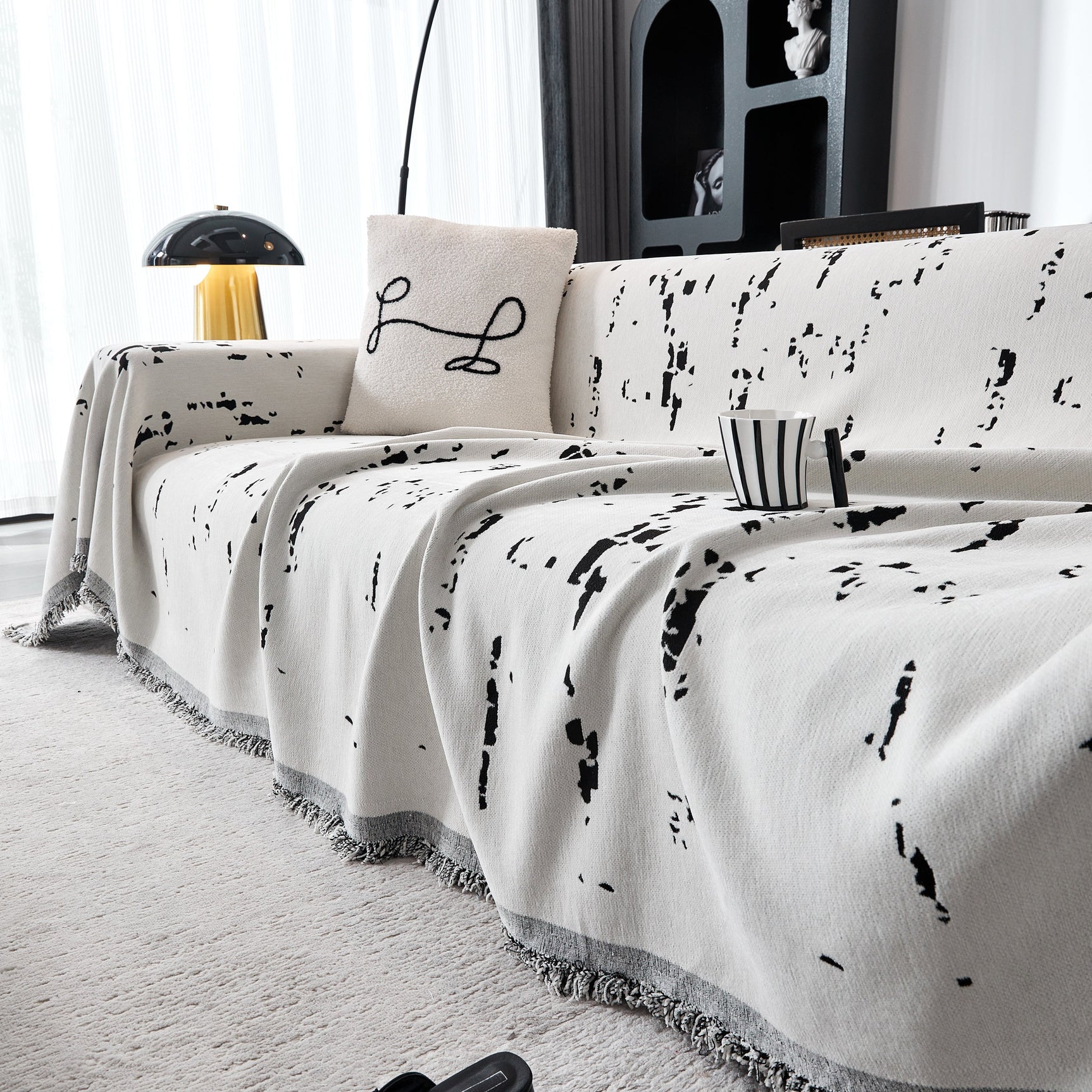 Couch Cover Reversible Chenille Sofa Slipcover for Sectional Multi-Use Decorative Couch Protector - Ornate Home
