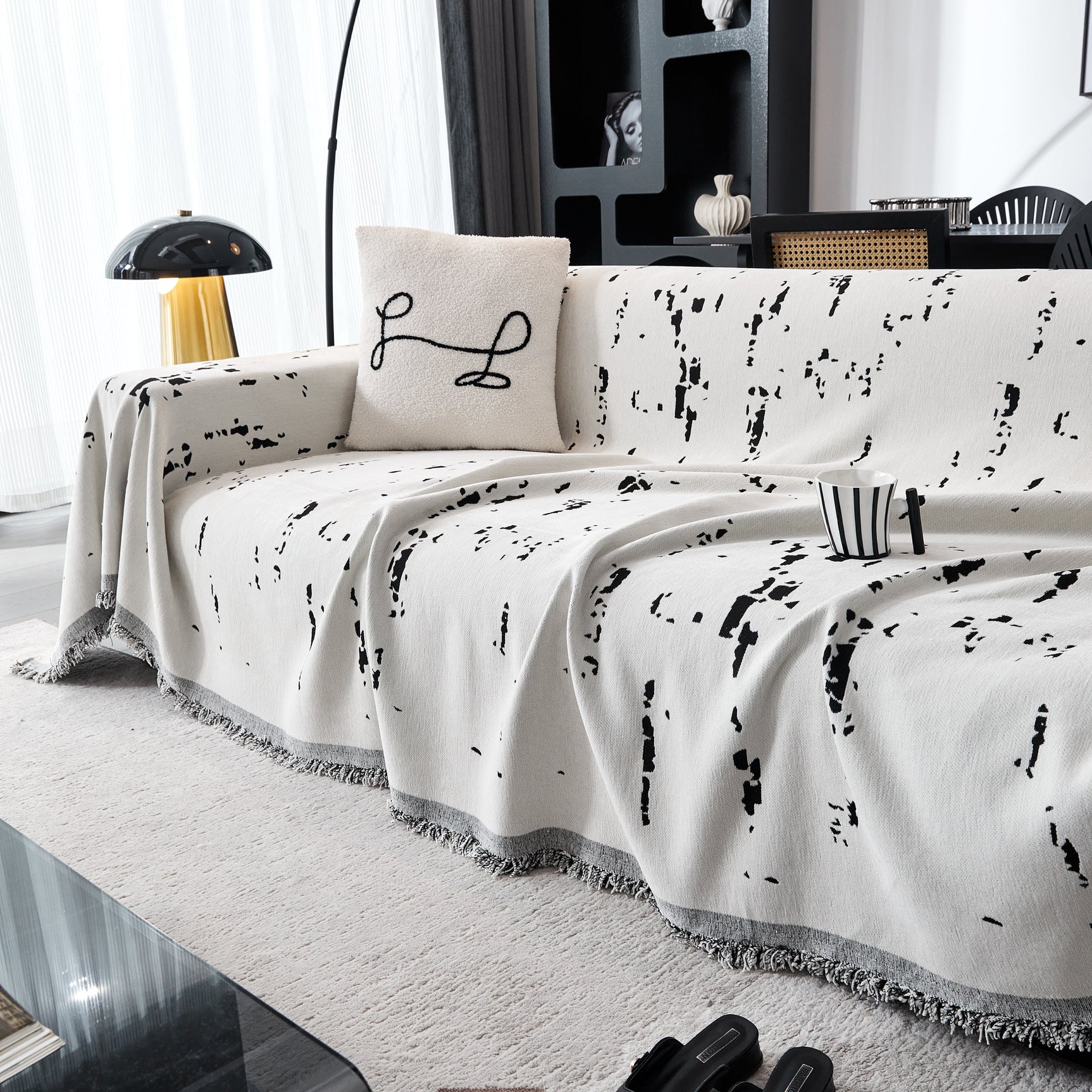 Couch Cover Reversible Chenille Sofa Slipcover for Sectional Multi-Use Decorative Couch Protector - Ornate Home