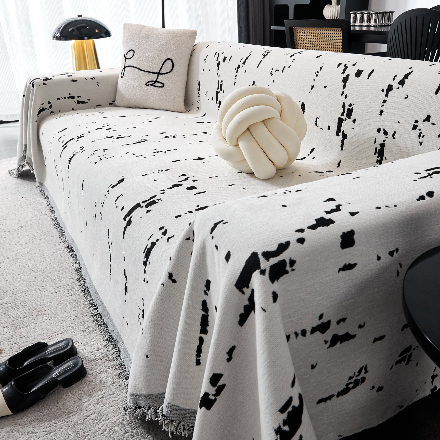 Couch Cover Reversible Chenille Sofa Slipcover for Sectional Multi-Use Decorative Couch Protector - Ornate Home