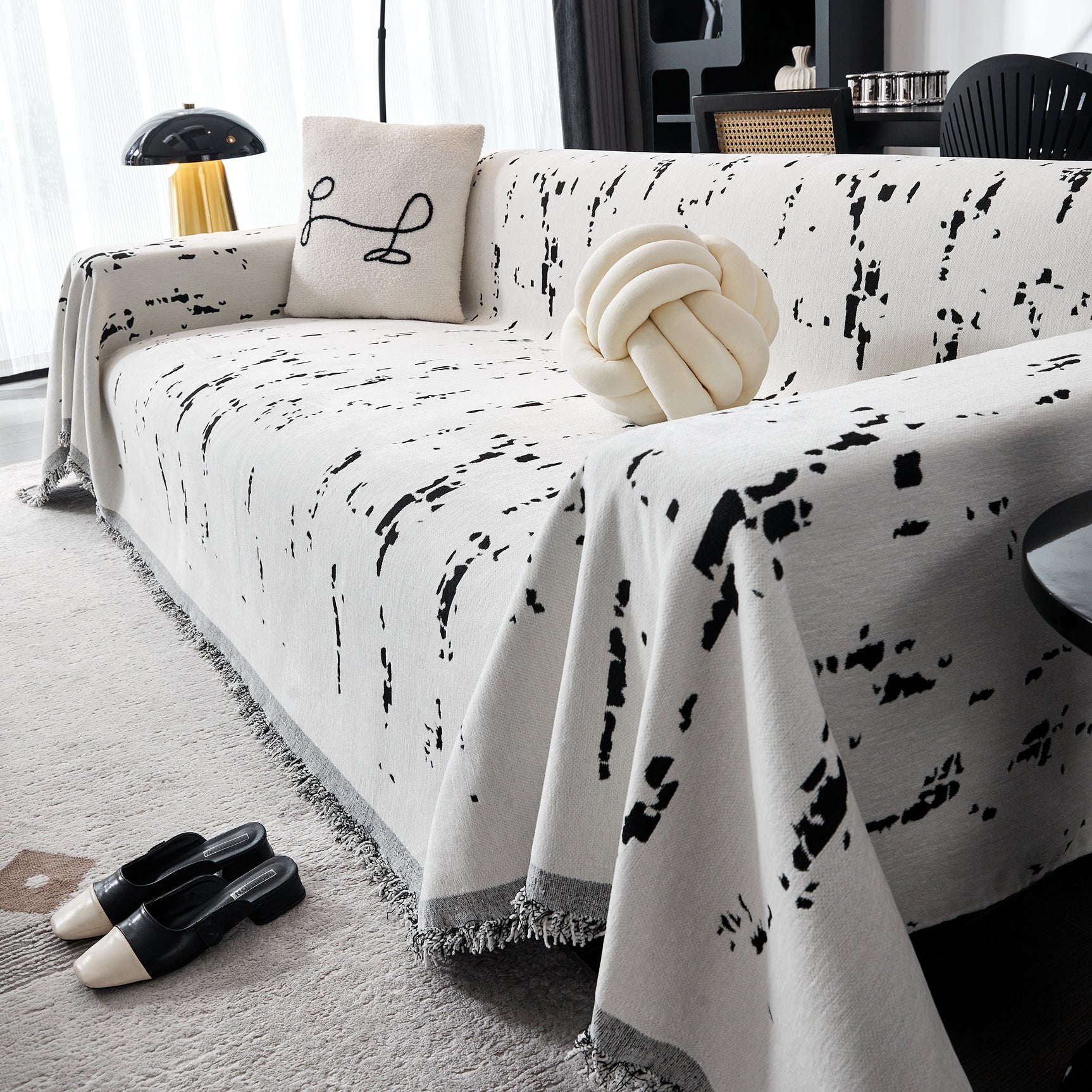 Couch Cover Reversible Chenille Sofa Slipcover for Sectional Multi-Use Decorative Couch Protector - Ornate Home