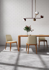Courding Dining Chair in Tan and Walnut - Ornate Home