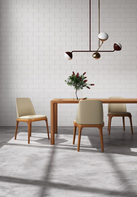 Courding Dining Chair in Tan and Walnut - Ornate Home