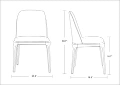 Courding Dining Chair in Tan and Walnut (set of 2) - Ornate Home