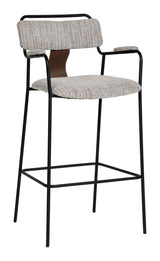 Couva Gray Tweed Barstool (Set of 2) - Ornate Home