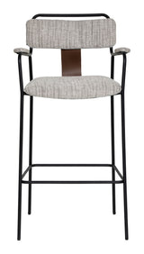 Couva Gray Tweed Barstool (Set of 2) - Ornate Home