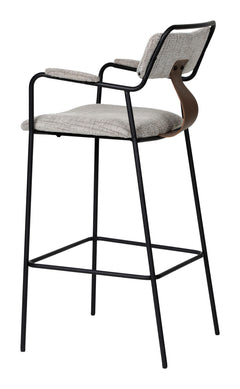 Couva Gray Tweed Barstool (Set of 2) - Ornate Home