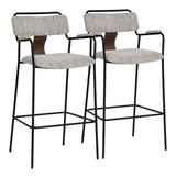Couva Gray Tweed Barstool (Set of 2) - Ornate Home