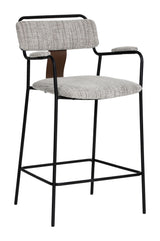 Couva Gray Tweed Counter Stool (Set of 2) - Ornate Home