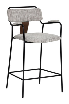 Couva Gray Tweed Counter Stool (Set of 2) - Ornate Home