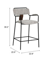Couva Gray Tweed Counter Stool (Set of 2) - Ornate Home