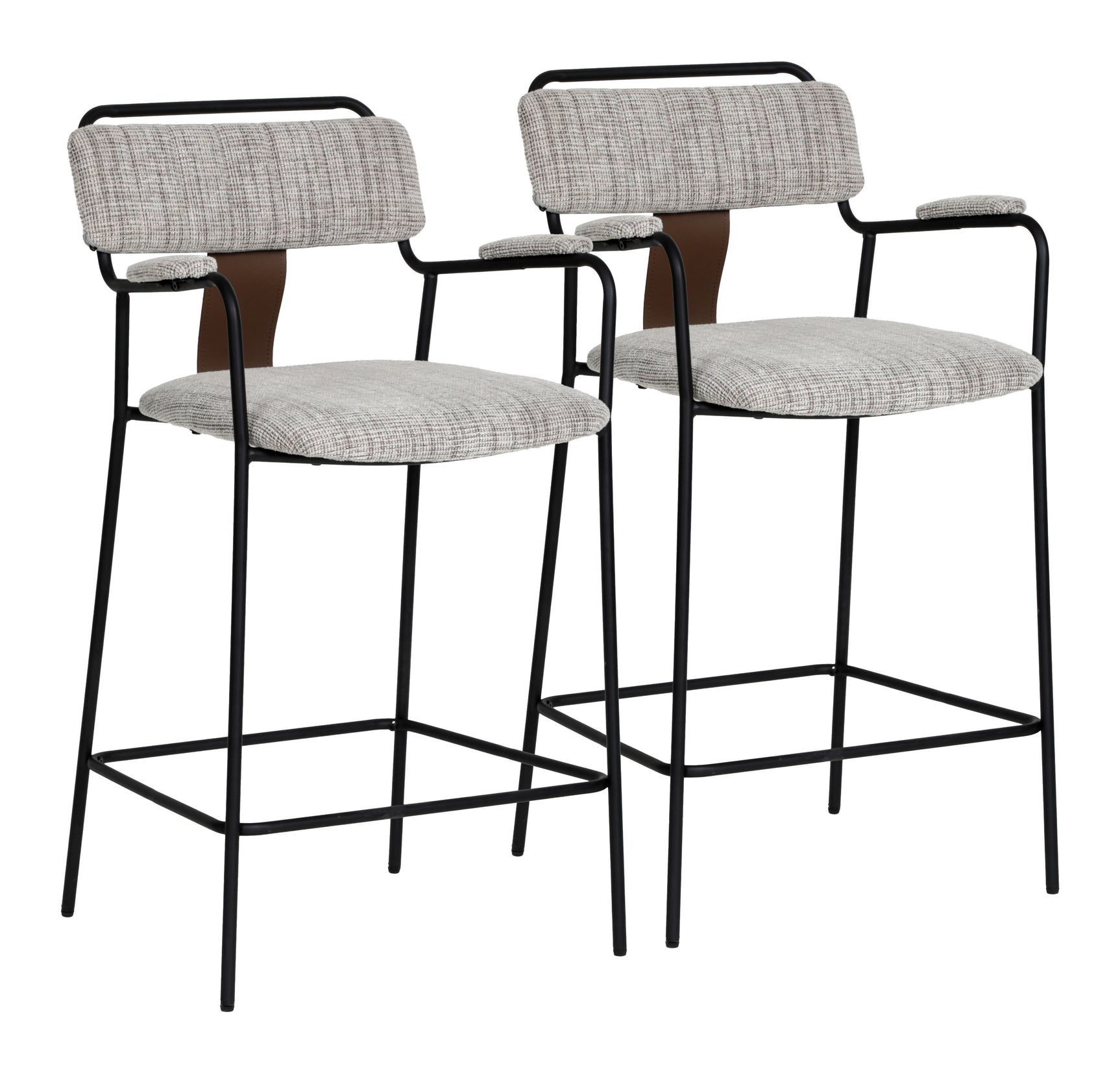 Couva Gray Tweed Counter Stool (Set of 2) - Ornate Home