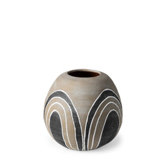 Cove Brown/White Small Ceramic Vase