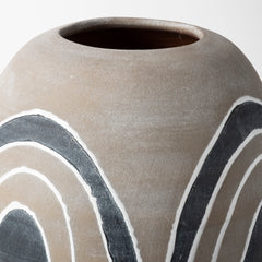 Cove Brown/White Small Ceramic Vase