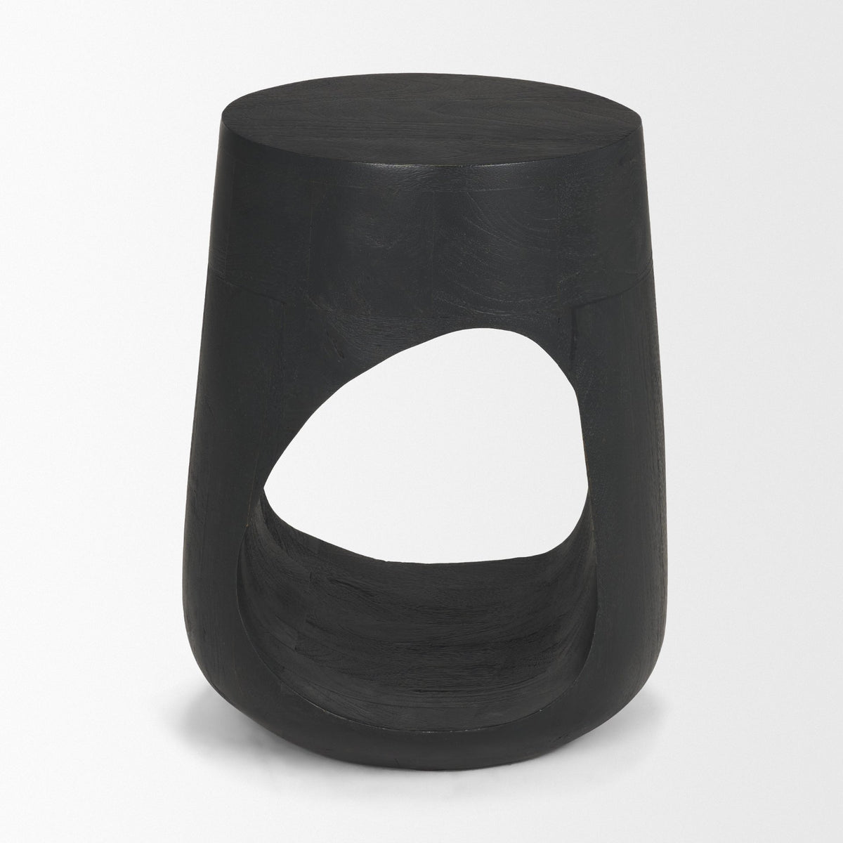 Cove Dark Brown Sculptural Open Side Table
