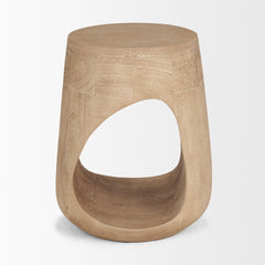 Cove Light Brown Sculptural Open Side Table