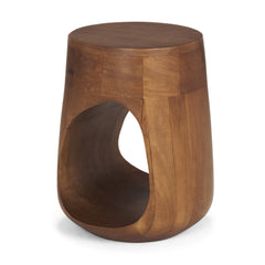 Cove Medium Brown Sculptural Open Side Table