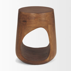 Cove Medium Brown Sculptural Open Side Table