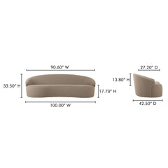 Cove Taupe Outdoor Sofa - Ornate Home