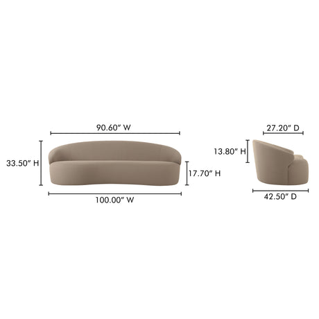 Cove Taupe Outdoor Sofa - Ornate Home