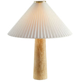 Cove Travertine Table Lamp With Pleated Shade - Ornate Home