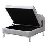 Covella Grey Ottoman Storage - Ornate Home