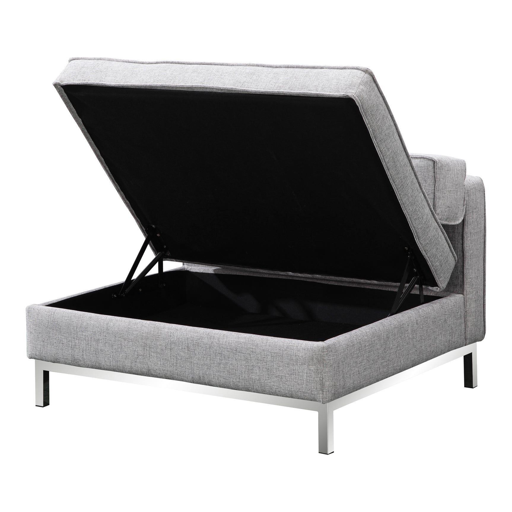 Covella Grey Ottoman Storage - Ornate Home