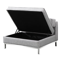 Covella Grey Ottoman Storage - Ornate Home