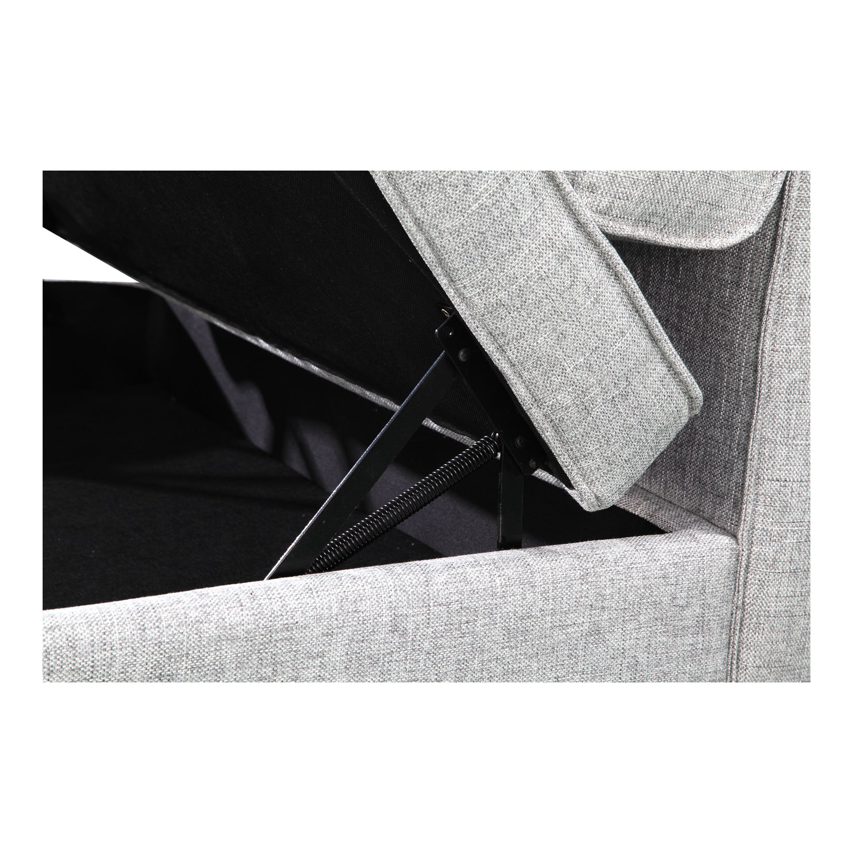Covella Grey Ottoman Storage - Ornate Home
