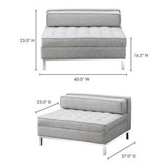 Covella Grey Ottoman Storage - Ornate Home
