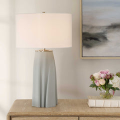 Cover Up Blue/Silver Sculpted Table Lamp - Ornate Home