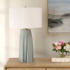 Cover Up Blue/Silver Sculpted Table Lamp - Ornate Home