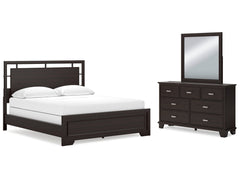 Covetown California King Panel Bedroom Set with Dresser and Mirror - Ornate Home