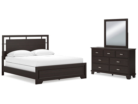 Covetown California King Panel Bedroom Set with Dresser and Mirror - Ornate Home