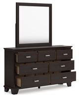 Covetown California King Panel Bedroom Set with Dresser and Mirror - Ornate Home