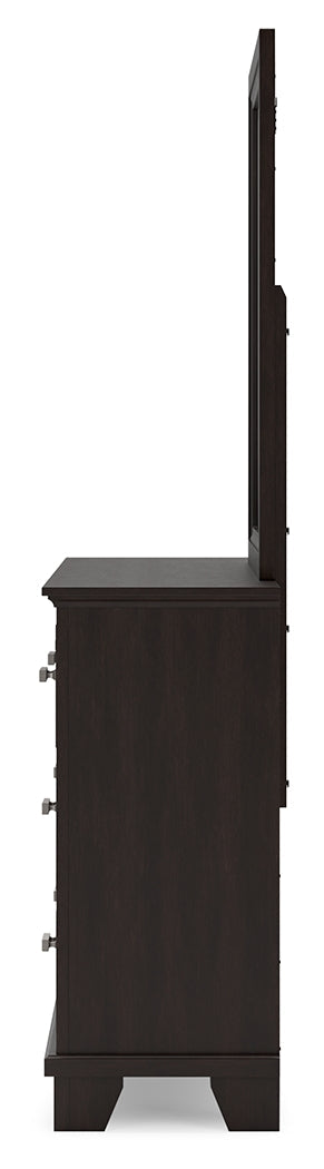 Covetown California King Panel Bedroom Set with Dresser and Mirror - Ornate Home
