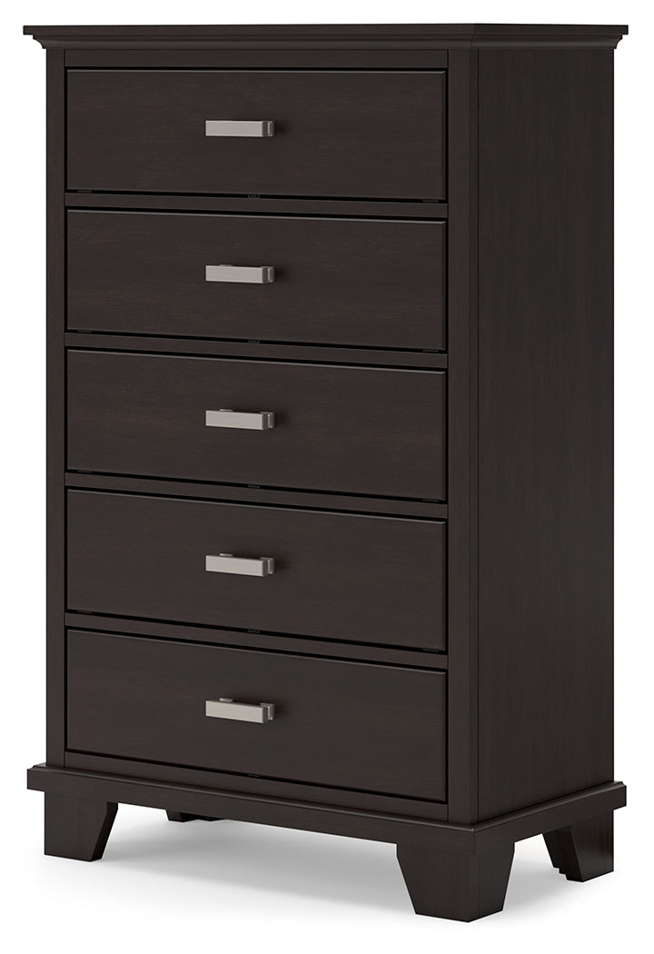 Covetown Dark Brown Chest of Drawers - Ornate Home