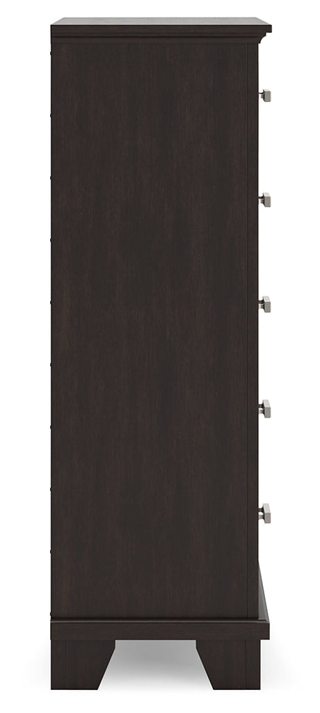 Covetown Dark Brown Chest of Drawers - Ornate Home