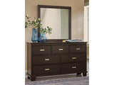 Covetown Dark Brown Dresser and Mirror (Online Special Price) - Ornate Home