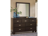 Covetown Dark Brown Dresser and Mirror - Ornate Home