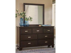 Covetown Dark Brown Dresser and Mirror - Ornate Home