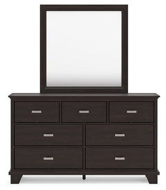 Covetown Dark Brown Dresser and Mirror - Ornate Home