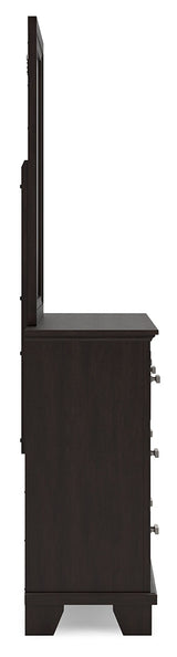 Covetown Dark Brown Dresser and Mirror - Ornate Home