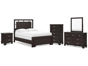 Covetown Dark Brown Full Panel Bed & Dresser & Mirror & Chest & Nightstand (Online Special Price) - Ornate Home