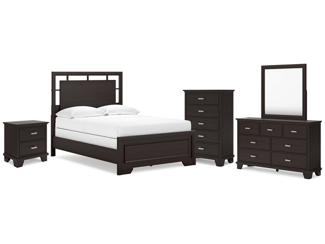 Covetown Dark Brown Full Panel Bed & Dresser & Mirror & Chest & Nightstand (Online Special Price) - Ornate Home