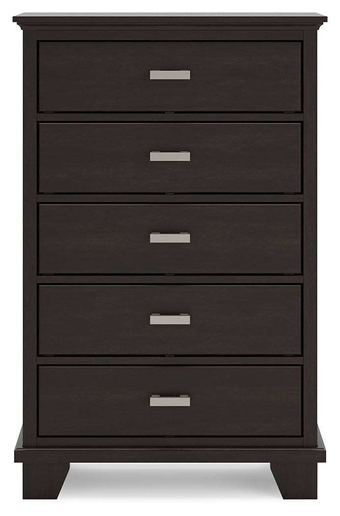 Covetown Dark Brown Full Panel Bed & Dresser & Mirror & Chest & Nightstand (Online Special Price) - Ornate Home