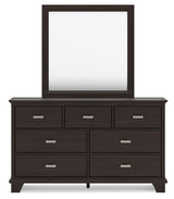 Covetown Dark Brown Full Panel Bed & Dresser & Mirror & Chest & Nightstand - Ornate Home