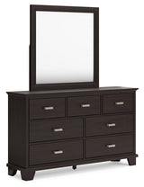 Covetown Dark Brown Full Panel Bed & Dresser & Mirror & Chest & Nightstand - Ornate Home