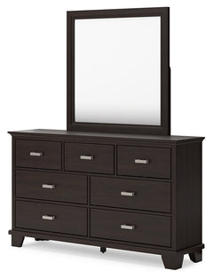 Covetown Dark Brown Full Panel Bed & Dresser & Mirror & Chest & Nightstand - Ornate Home