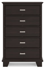 Covetown Dark Brown Full Panel Bed & Dresser & Mirror & Chest & Nightstand - Ornate Home