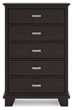 Covetown Dark Brown Full Panel Bed & Dresser & Mirror & Chest & Nightstand - Ornate Home